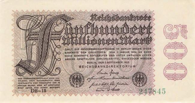 500 Millionen Mark 1923